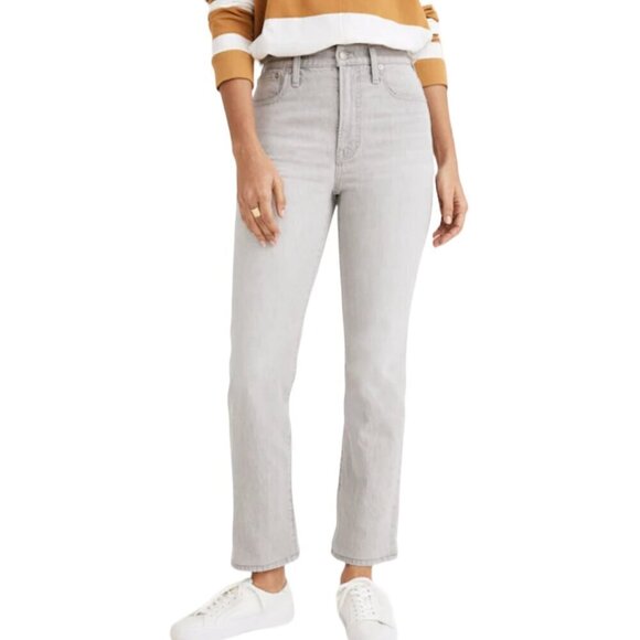 Madewell High Rise Denim Light Wash Casual Slim Demi-Boot Jeans Gray 27 - Picture 1 of 8